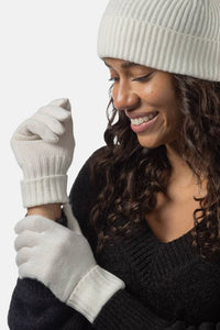 Women's 100% Pure Cashmere Gloves with Ribbed Cuff Womens>Accessories>Gloves Fishers Finery 