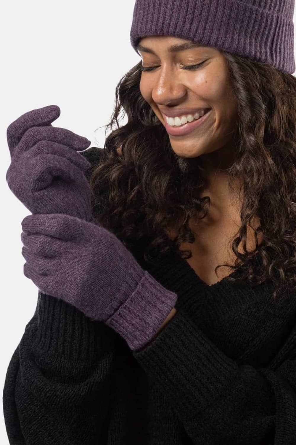 Women's 100% Pure Cashmere Gloves with Ribbed Cuff Womens>Accessories>Gloves Fishers Finery 