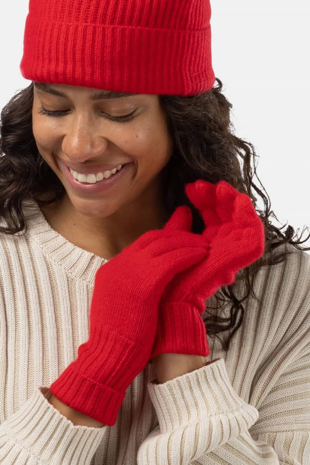 Women's 100% Pure Cashmere Gloves with Ribbed Cuff Womens>Accessories>Gloves Fishers Finery 