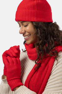 Women's 3pc 100% Cashmere Ribbed Beanie, Glove & Scarf Set with Gift Box Womens>Accessories>Cashmere Set Fishers Finery 