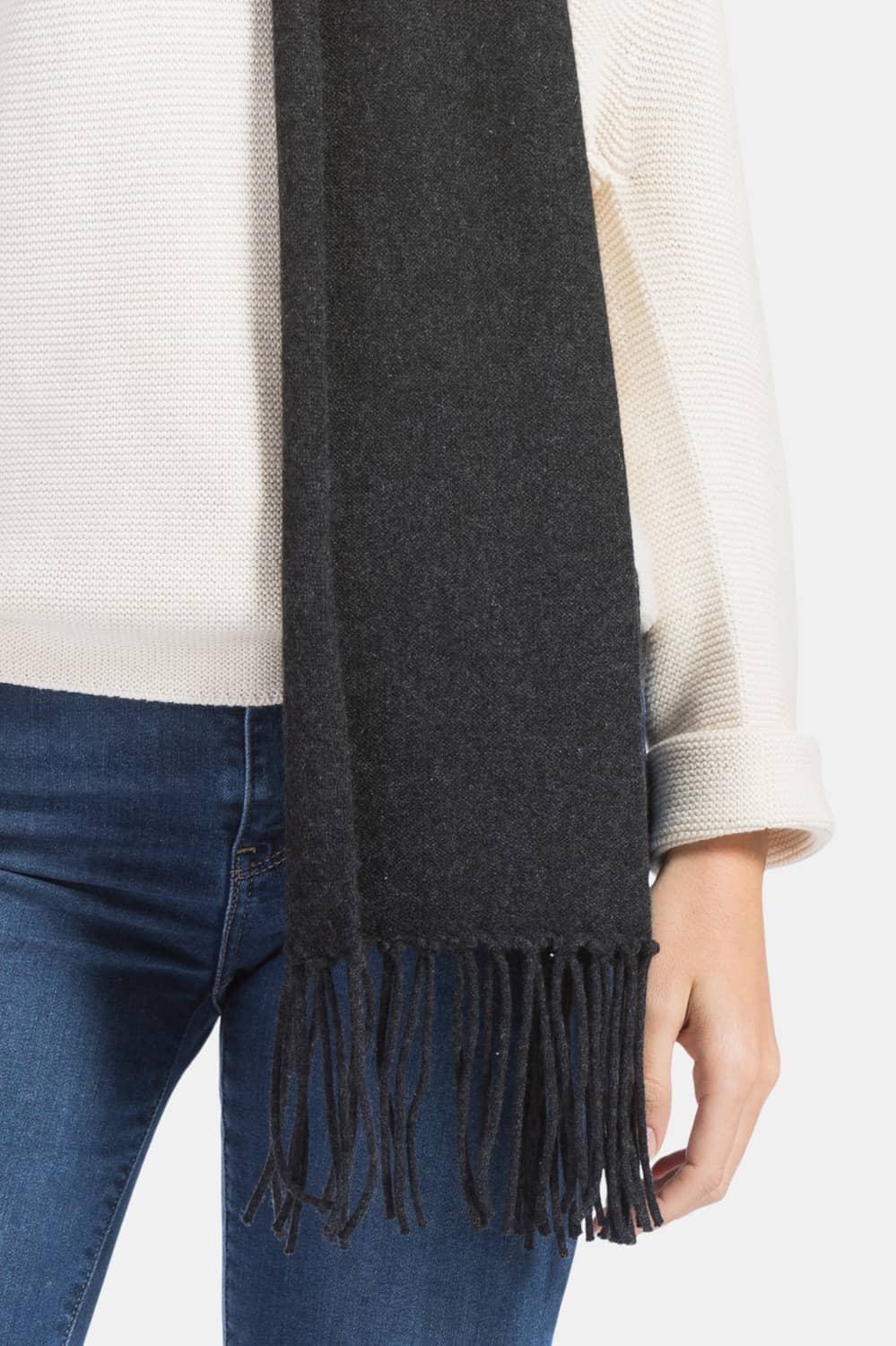 Women's 100% Pure Cashmere Knit Scarf with Fringe and Gift Box Womens>Accessories>Scarf Fishers Finery 