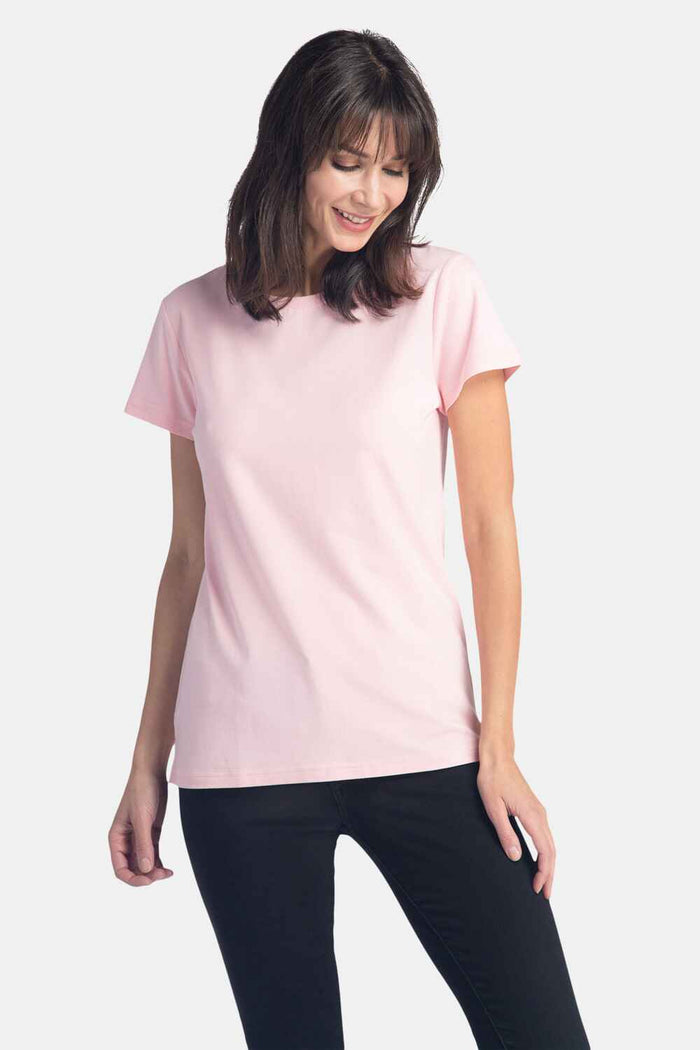 Women's Classic Fit EcoFabric™ Crew Neck Tee Womens>Casual>Top Fishers Finery Heavenly Pink XS 