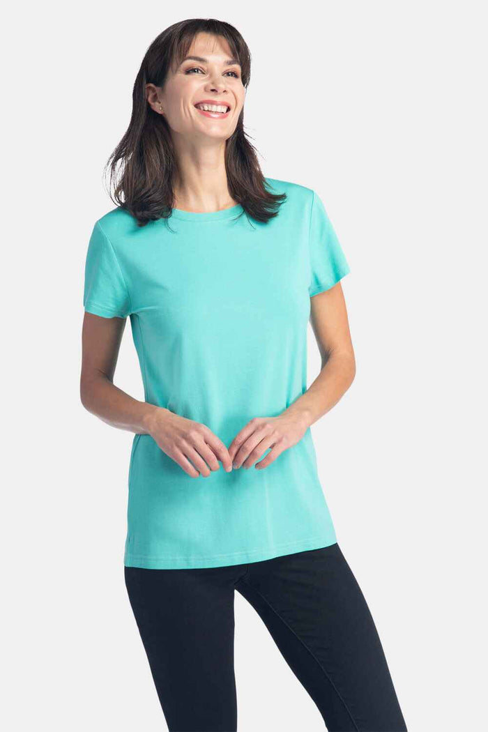 Women's Classic Fit EcoFabric™ Crew Neck Tee Womens>Casual>Top Fishers Finery Turquoise XS 