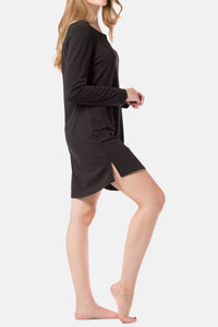 Women's EcoFabric™ Above Knee Henley Nightshirt Womens>Sleep and Lounge>Nightgown Fishers Finery 