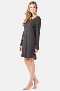 Women's Jersey Above Knee Henley Nightshirt Womens>Sleep and Lounge>Nightgown Fishers Finery 