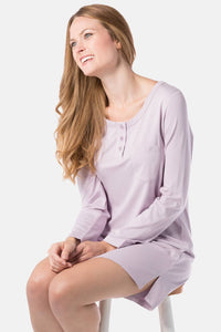 Women's EcoFabric™ Above Knee Henley Nightshirt Womens>Sleep and Lounge>Nightgown Fishers Finery 