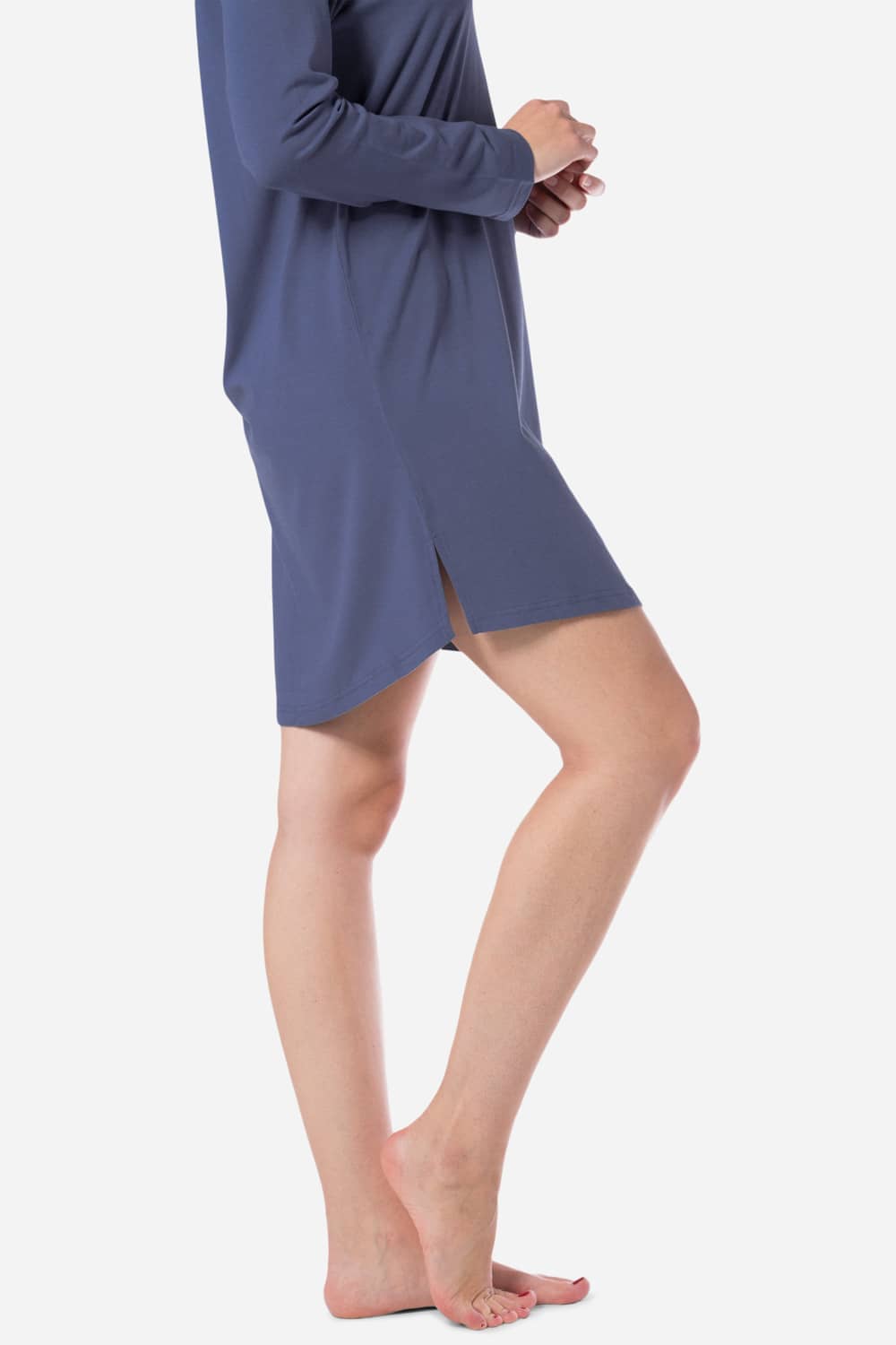 Women's EcoFabric™ Above Knee Henley Nightshirt Womens>Sleep and Lounge>Nightgown Fishers Finery 