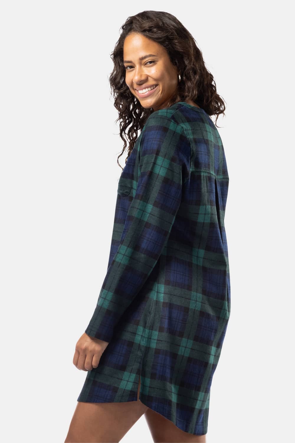 Women's EcoFlannel™ Above Knee Henley Nightshirt Womens>Sleep and Lounge>Nightgown Fishers Finery 