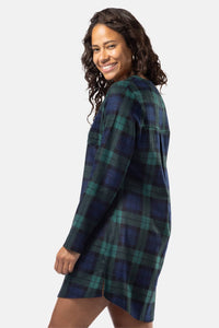 Women's EcoFlannel™ Above Knee Henley Nightshirt Womens>Sleep and Lounge>Nightgown Fishers Finery 