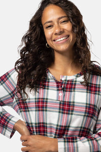 Women's EcoFlannel™ Above Knee Henley Nightshirt Womens>Sleep and Lounge>Nightgown Fishers Finery