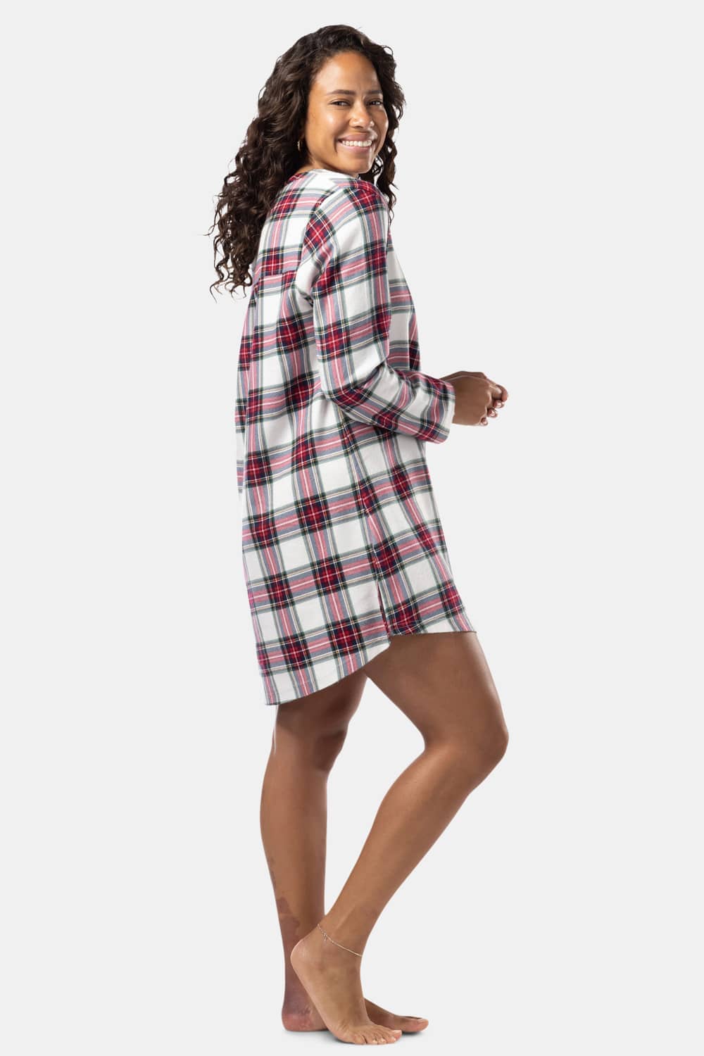 Women's EcoFlannel™ Above Knee Henley Nightshirt Womens>Sleep and Lounge>Nightgown Fishers Finery
