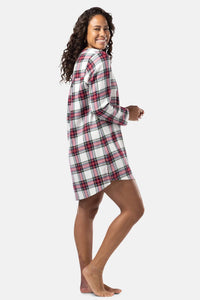 Women's EcoFlannel™ Above Knee Henley Nightshirt Womens>Sleep and Lounge>Nightgown Fishers Finery