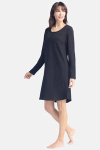 Women's EcoFleece™ Above Knee Henley Nightshirt Womens>Sleep and Lounge>Nightgown Fishers Finery 