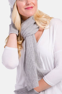 Women's 100% Cashmere Cable Knit Scarf with Gift Box Womens>Accessories>Scarf Fishers Finery 