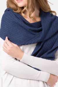 Women's 100% Cashmere Cable Knit Scarf with Gift Box Womens>Accessories>Scarf Fishers Finery 