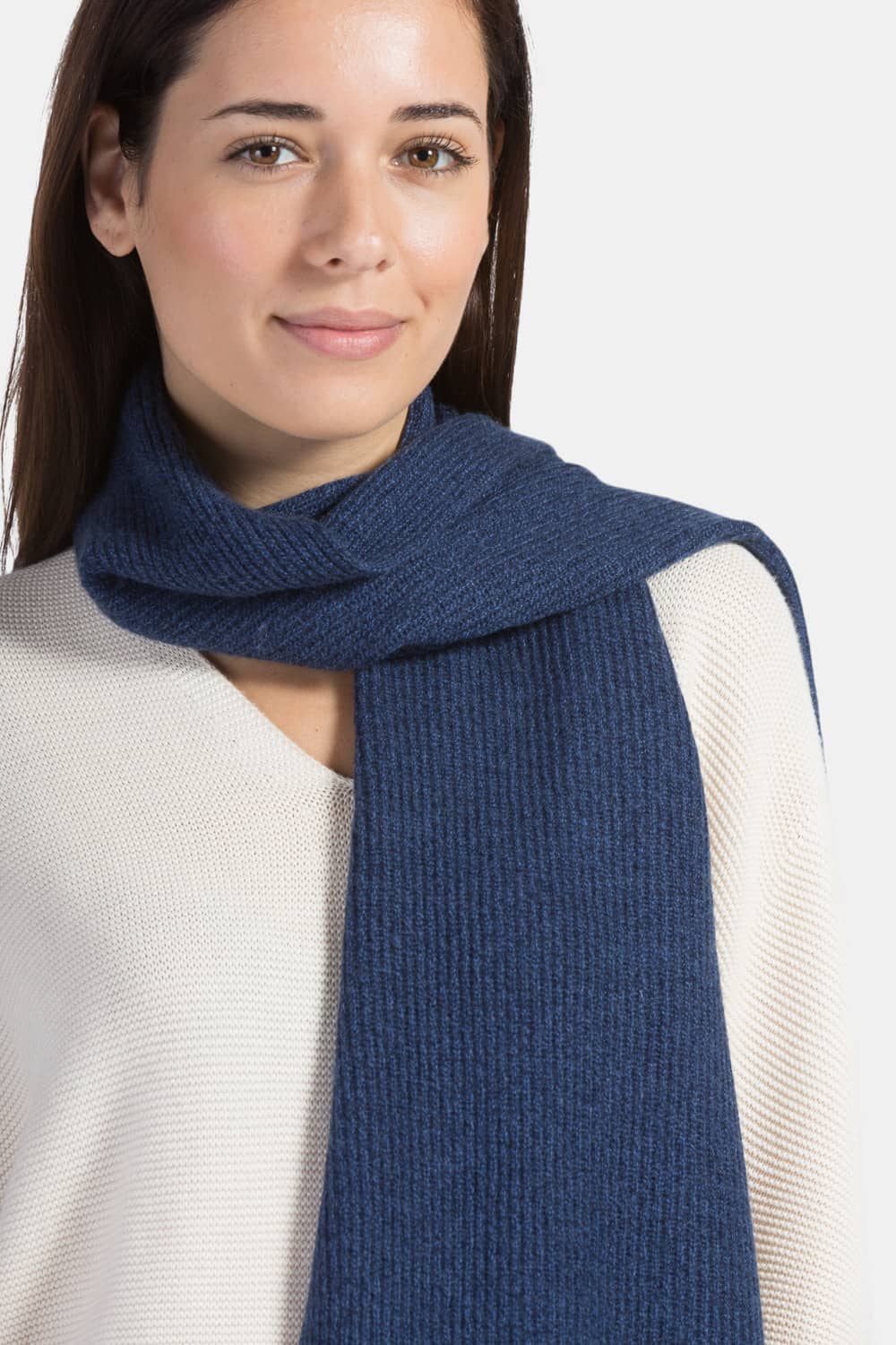 Women's 100% Pure Cashmere Ribbed Knit Scarf with Gift Box Womens>Accessories>Scarf Fishers Finery 