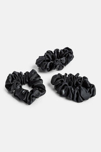 100% Pure Mulberry Silk Hair Scrunchies with Gift Box - Set of 3 Large Hair Ties Womens>Beauty>Hair Care Fishers Finery Black 