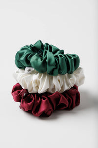 100% Pure Mulberry Silk Hair Scrunchies with Gift Box - Set of 3 Large Hair Ties Womens>Beauty>Hair Care Fishers Finery 