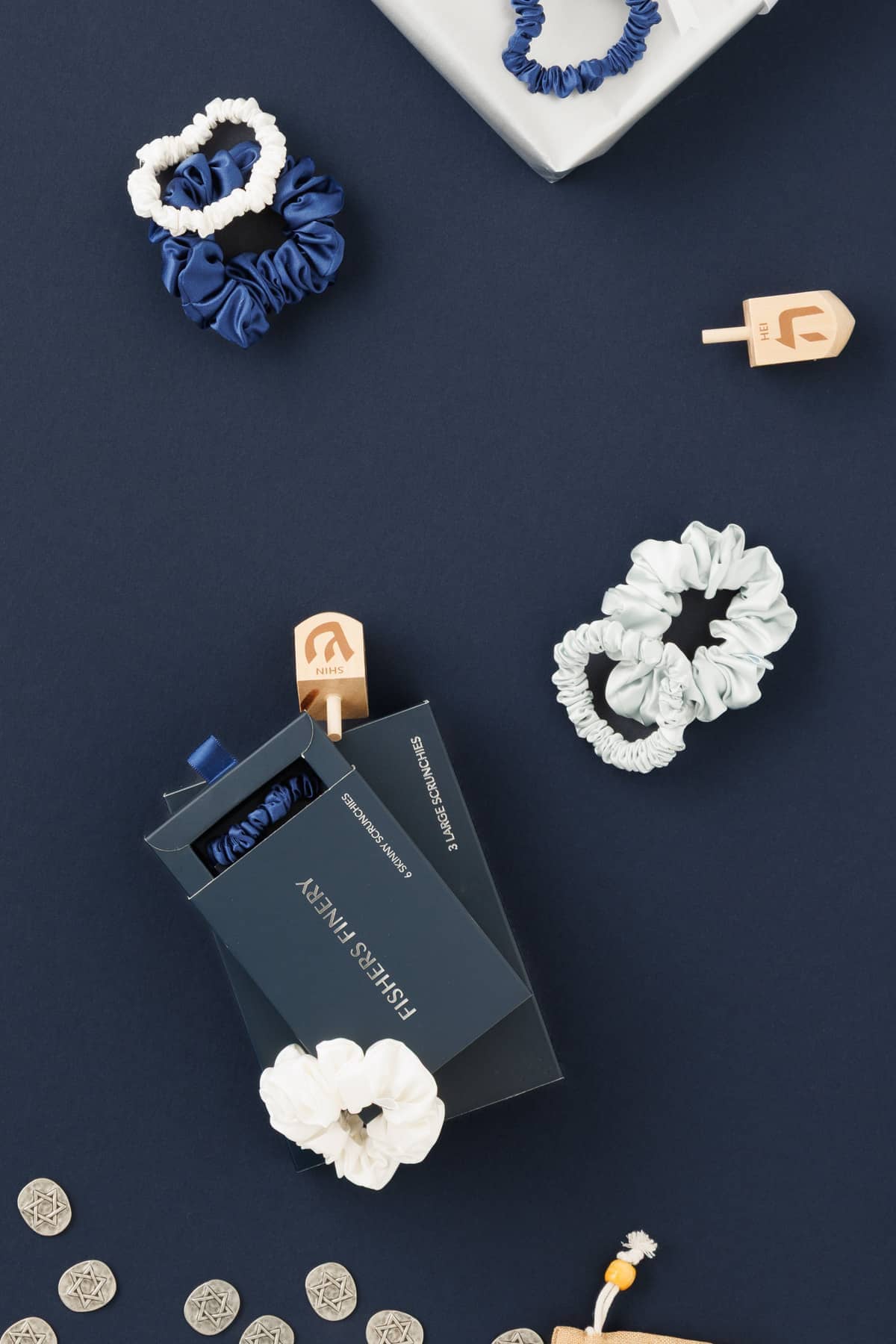 100% Pure Mulberry Silk Hair Scrunchies with Gift Box - Set of 3 Large Hair Ties Womens>Beauty>Hair Care Fishers Finery 