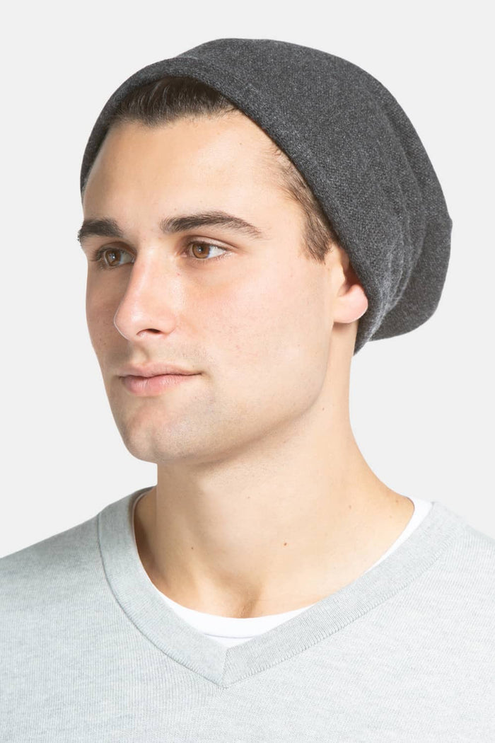 Men's 100% Pure Cashmere Slouchy Beanie Mens>Accessories>Hat Fishers Finery Iron Gate One Size Fits Most 