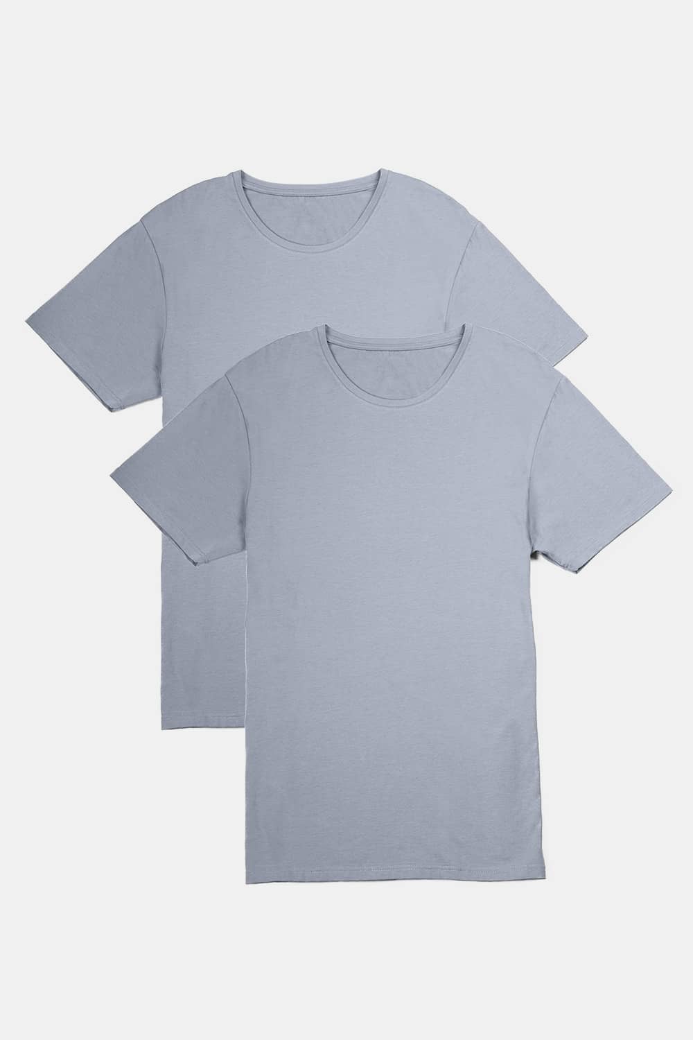 Men's Classic Fit Soft Stretch Crew Neck Undershirt Mens>Casual>Tops Fishers Finery Sky Gray S 2 Pack