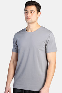 Men's Classic Fit Soft Stretch Crew Neck Undershirt Mens>Casual>Tops Fishers Finery Sky Gray S Single Pack