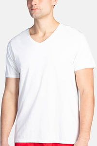 Men's Classic Fit Soft Stretch V-Neck Undershirt Mens>Casual>Tops Fishers Finery White S Single Pack