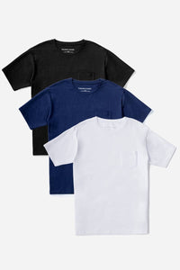 Men's Crew Neck Pocket Tee Mens>Casual>Tops Fishers Finery Multi Pack Small 