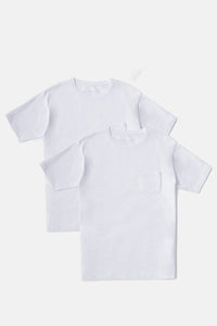 Men's Crew Neck Pocket Tee - OUTLET - FINAL SALE Mens>Casual>Tops Fishers Finery White S 2 Pack