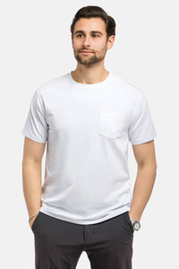 Men's Crew Neck Pocket Tee Mens>Casual>Tops Fishers Finery White Small