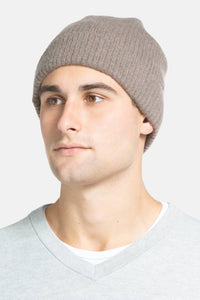 Men's 100% Pure Cashmere Ribbed Hat Mens>Accessories>Hat Fishers Finery Cappuccino One Size Fits Most 