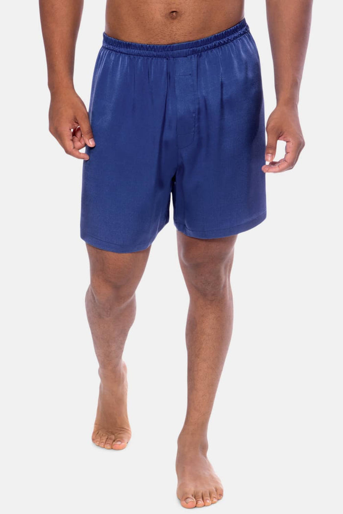 Texere Men's 100% Organic Mulberry Silk Boxer Mens>Sleep and Lounge>Boxer Fishers Finery Royal Blue S 