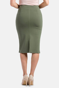 Women's Ponte Knit Midi Length Pencil Skirt Womens>Skirt Fishers Finery 