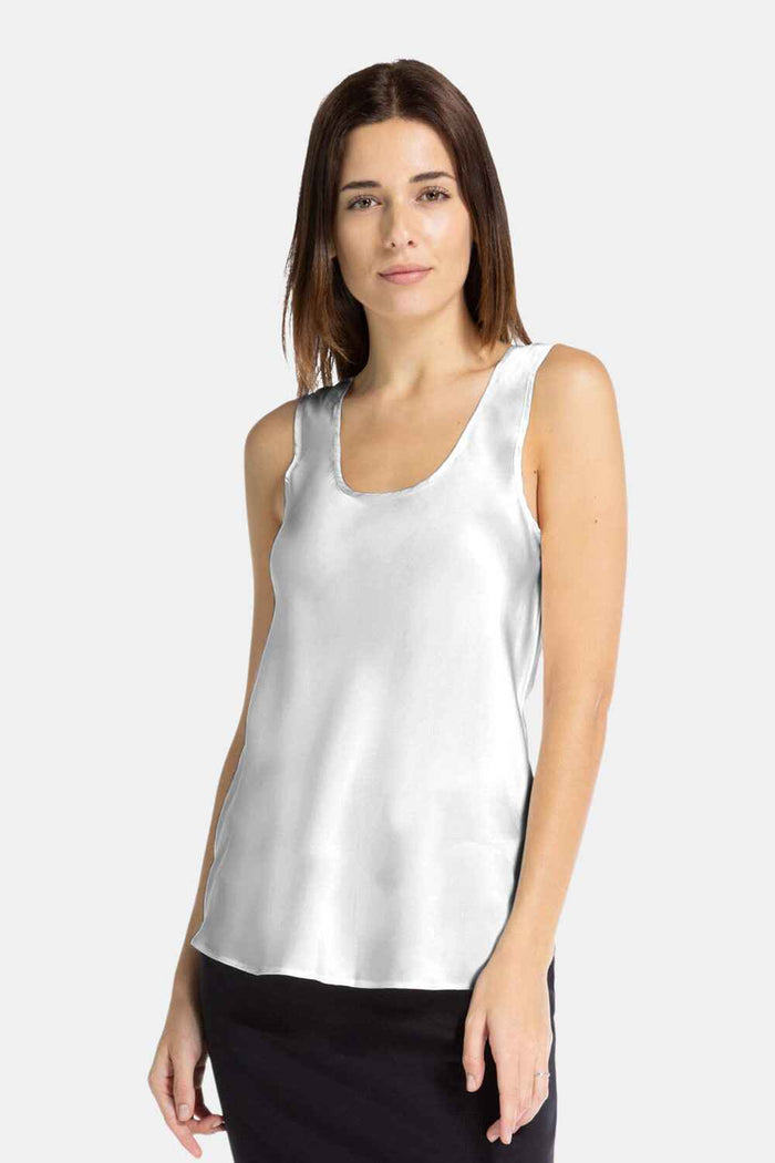 Women's 100% Pure Mulberry Silk Camisole Womens>Casual>Top Fishers Finery Light Silver Pearl XS 