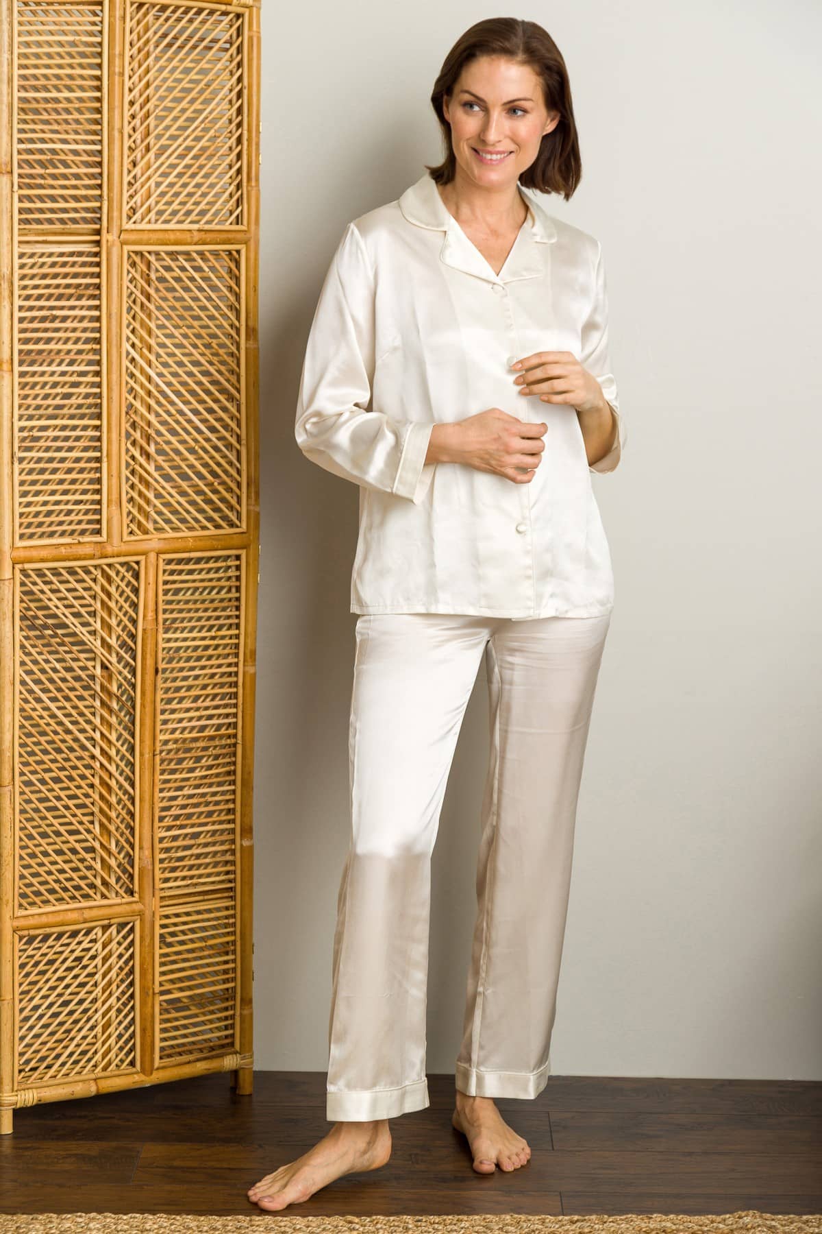100% Cotton Pajama Set for Women Long Sleeve Womens Sleepwear Button Down  NightWear Soft Pj Lounge Sets