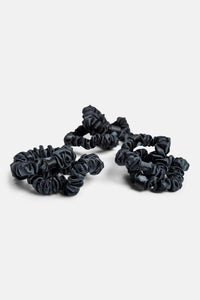 100% Pure Mulberry Silk Hair Scrunchies with Gift Box - Set of 6 Skinny Hair Ties Womens>Beauty>Hair Care Fishers Finery Black 