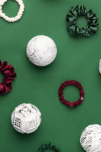 100% Pure Mulberry Silk Hair Scrunchies with Gift Box - Set of 6 Skinny Hair Ties Womens>Beauty>Hair Care Fishers Finery 