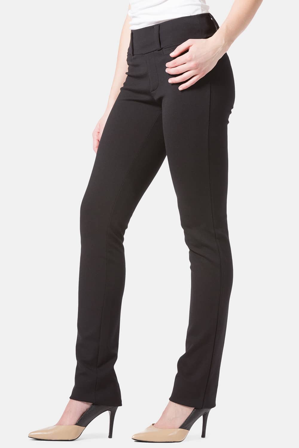 Women's Ponte Knit Pull-On Slim Straight Leg Work Pant - NEW & IMPROVED FIT Womens>Pants Fishers Finery 