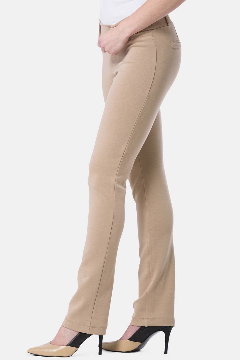 Women's Ponte Knit Pull-On Slim Straight Leg Work Pant - NEW & IMPROVED FIT Womens>Pants Fishers Finery 