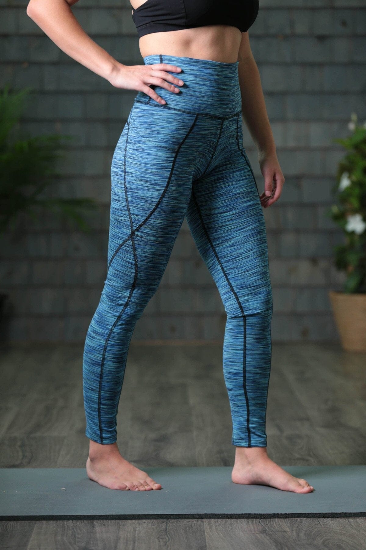 Women's EcoFabric™ Super High-Rise Active Legging Tight Womens>Activewear>Yoga Pants Fishers Finery Blue Space Dye XS 