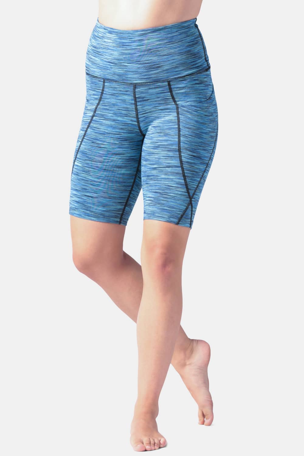 Women's EcoFabric™ Super High-Rise Active 9" Biker Short Womens>Activewear>Yoga Pants Fishers Finery Blue Space Dye X-Small 