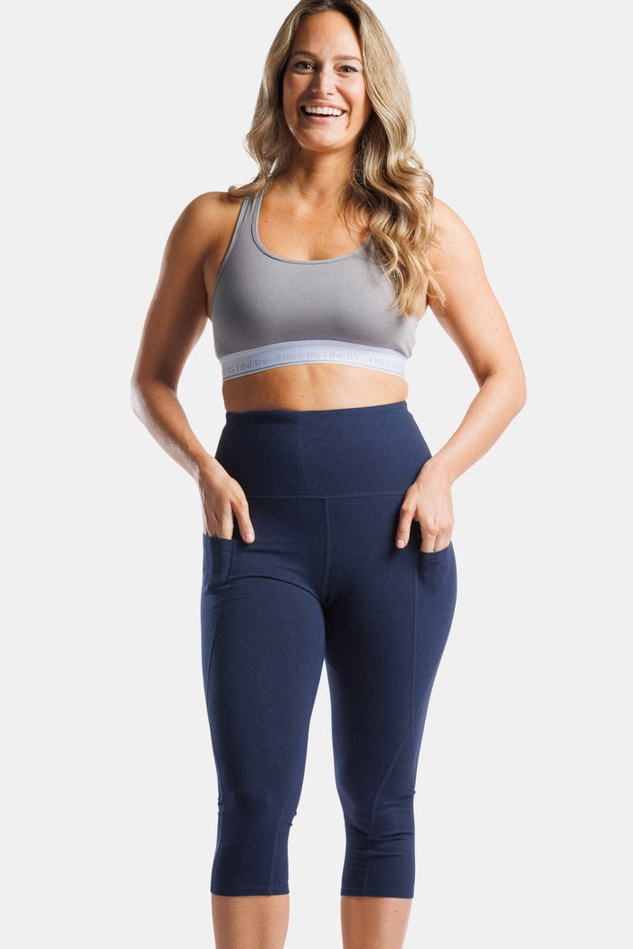 Women's EcoFabric™ Super High-Rise Active 18" Capri Womens>Activewear>Yoga Pants Fishers Finery Navy XS 