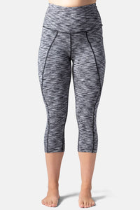 Women's EcoFabric™ Super High-Rise Active 18" Capri Womens>Activewear>Yoga Pants Fishers Finery Black White Space Dye X-Small