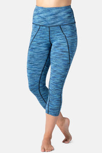 Women's EcoFabric™ Super High-Rise Active 18" Capri Womens>Activewear>Yoga Pants Fishers Finery Blue Space Dye X-Small