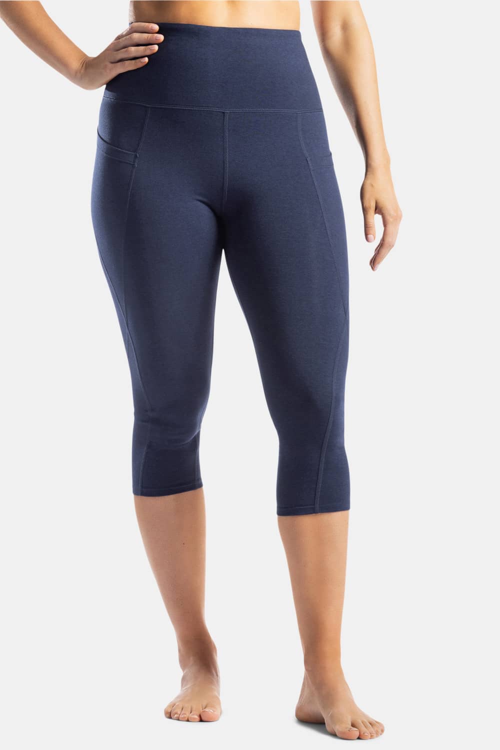 Women's EcoFabric™ Super High-Rise Active 18" Capri Womens>Activewear>Yoga Pants Fishers Finery Navy X-Small 