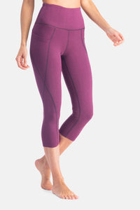 Women's EcoFabric™ Super High-Rise Active 18" Capri Womens>Activewear>Yoga Pants Fishers Finery Wine X-Small