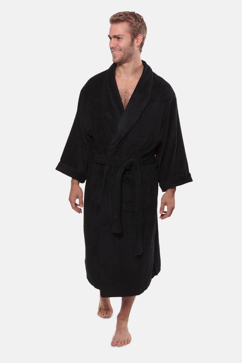 Texere Men's Terry Cloth Bathrobe Mens>Sleepwear>Robe Fishers Finery Black S/M 