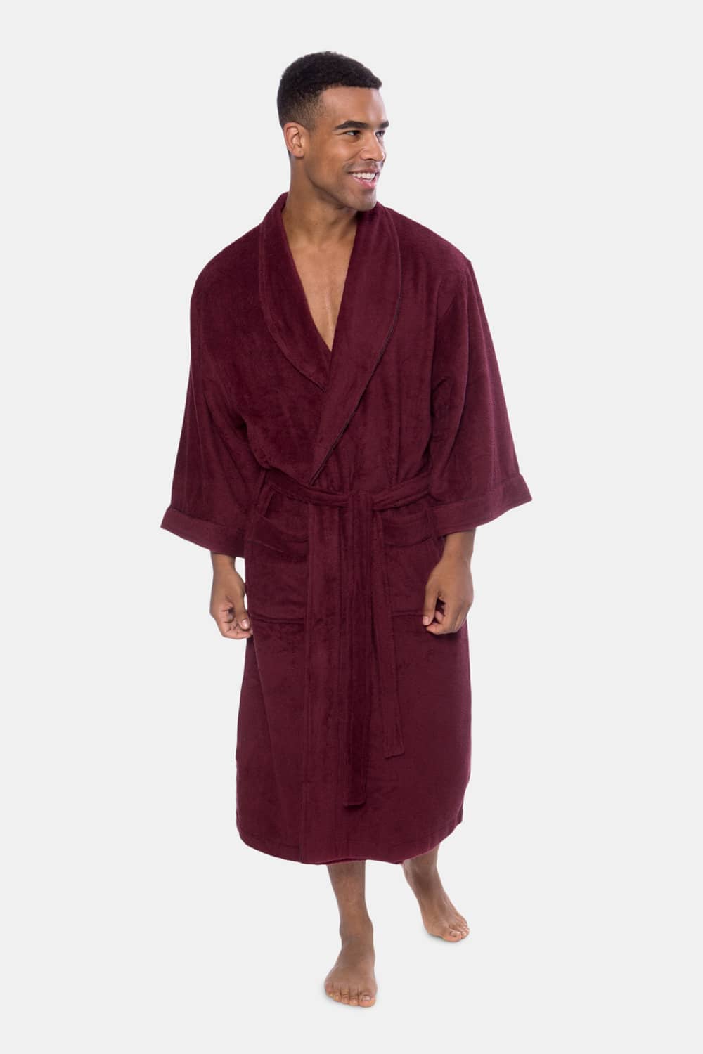 Texere Men's Terry Cloth Bathrobe Mens>Sleepwear>Robe Fishers Finery Burgundy S/M 