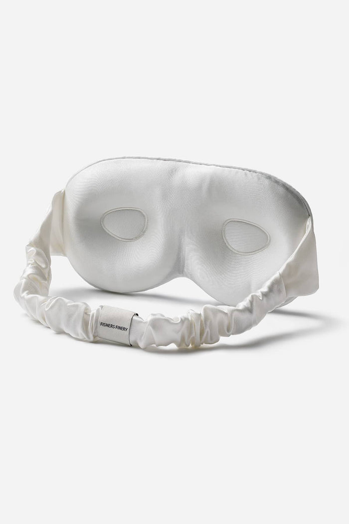 100% Organic Mulberry Silk Contoured Sleep Mask with Gift Box - NEW DESIGN Beauty>Masks Fishers Finery Natural White (Undyed) 