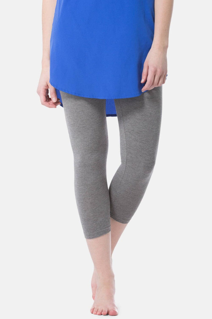 Women's Everyday EcoFabric™ Capri Length Legging Womens>Casual>Leggings Fishers Finery Light Heather Gray X-Small 